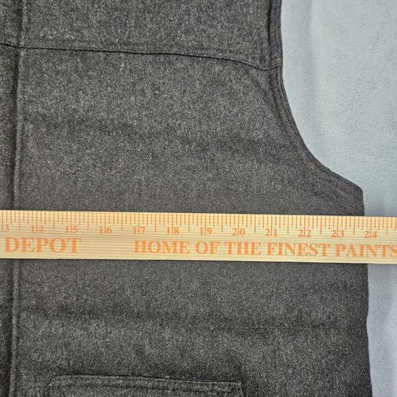 Y2K Old Navy Puffer Vest Mens XL Wool Blend Dark Brown Zip Snap Outdoor Prep - Picture 10 of 11